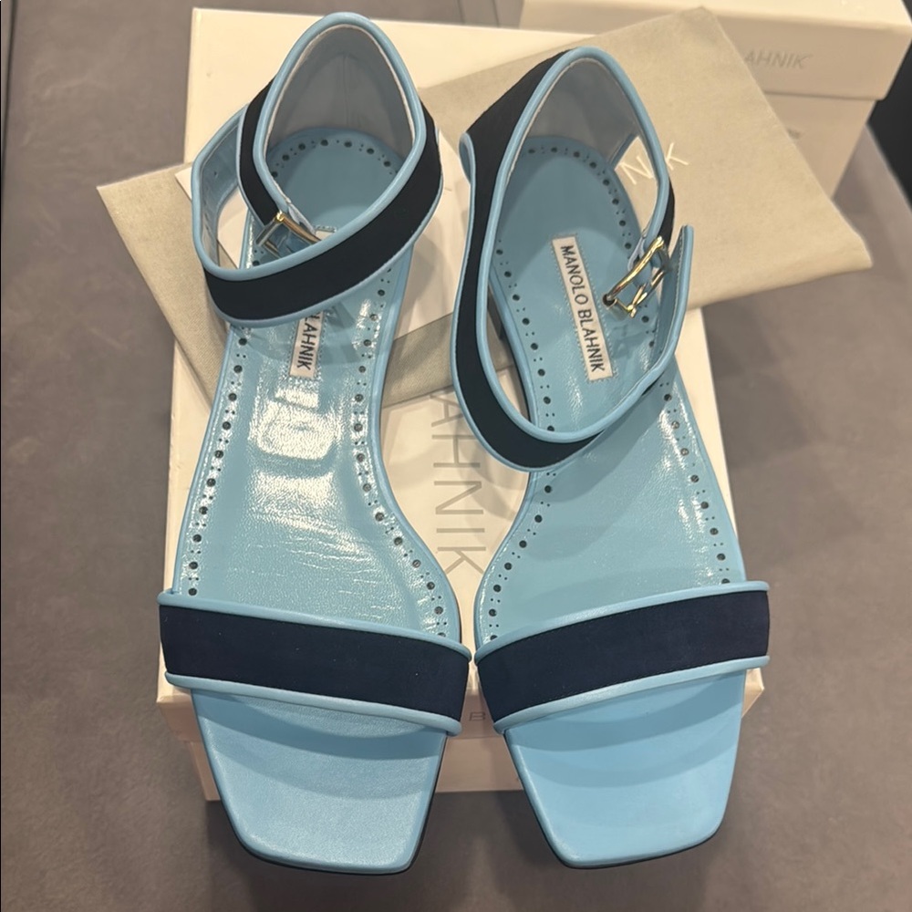 Brand New - Manolo Blahnik Navy Sandals ❤️❤️